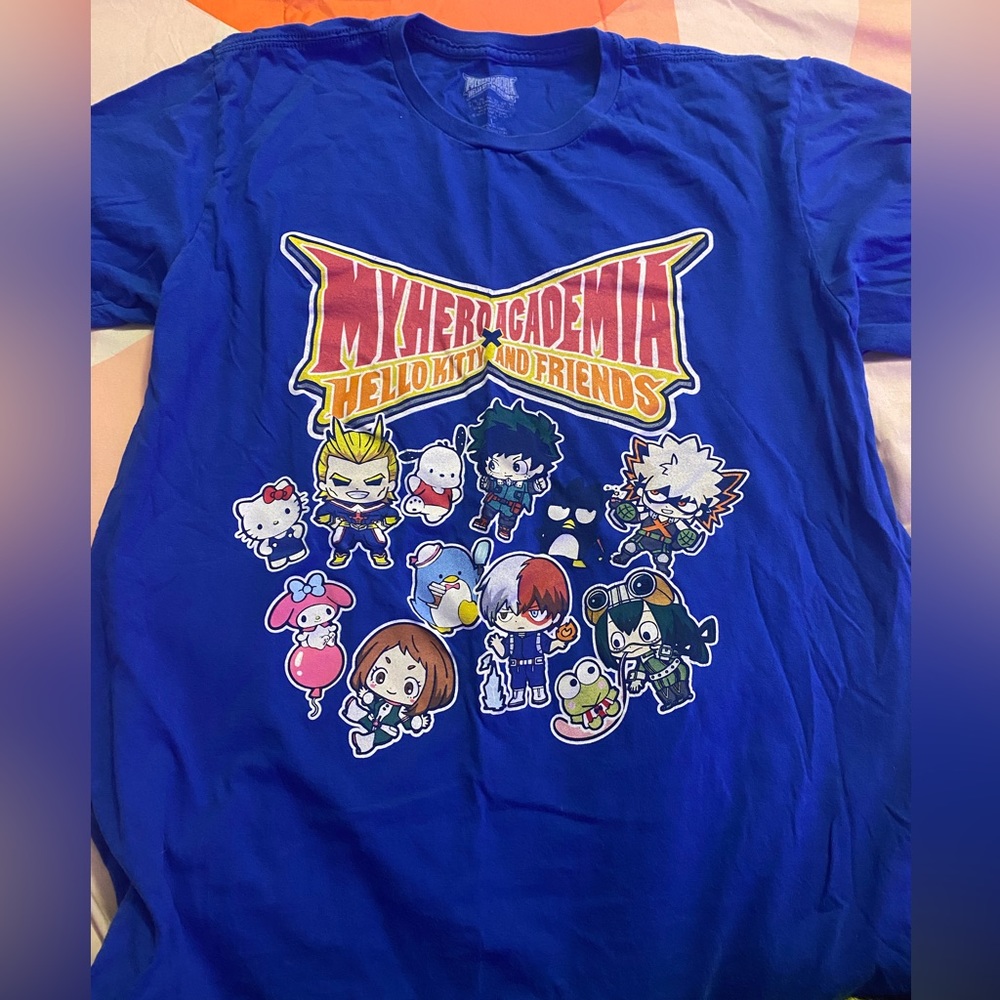 Hello Kitty x My Hero Academia tshirt ~ dark blue